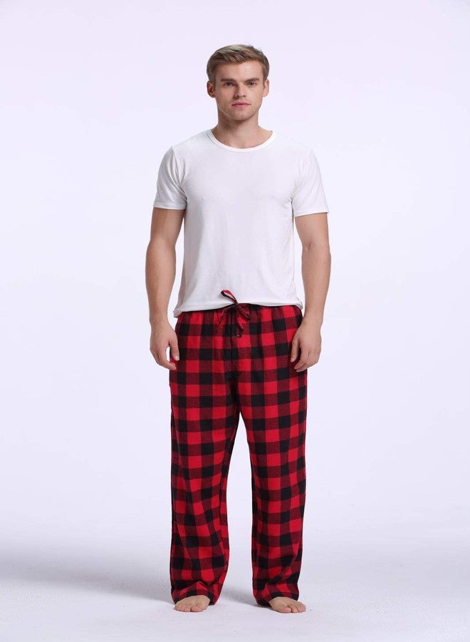 CYZ Men's 100% Cotton Super Soft Flannel Plaid Pajama Pants-BlackRedGingham-XL - Image 5